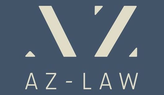 AZ - Law Square Cream Text Blue Background